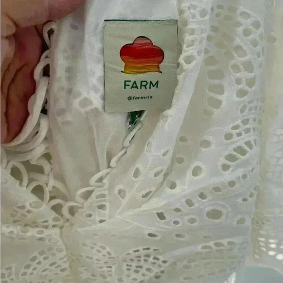 NWT Farm Rio Eyelet Cotton Lace-Up Midi-Dress size M - Picture 10 of 10